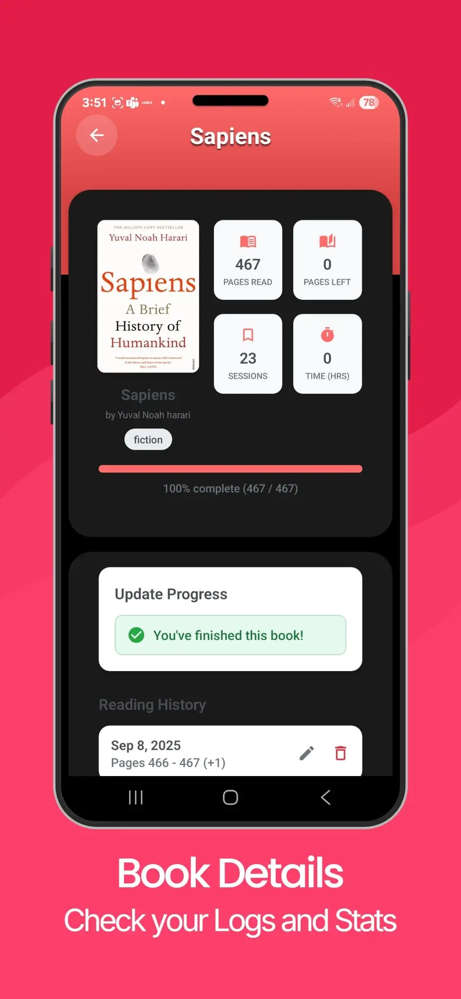 Screenshot 2 of OnePage Reading Tracker