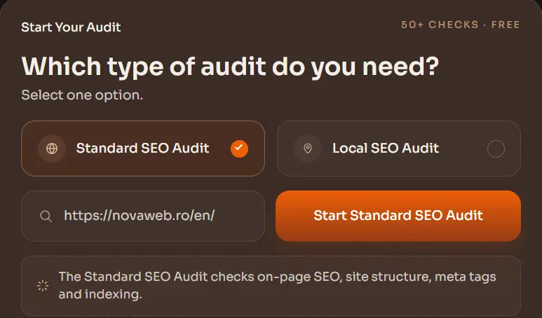 Screenshot 1 of NovaWeb SEO Audit