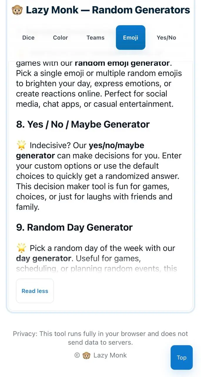 Screenshot 6 of Lazy Monk — Random Generators