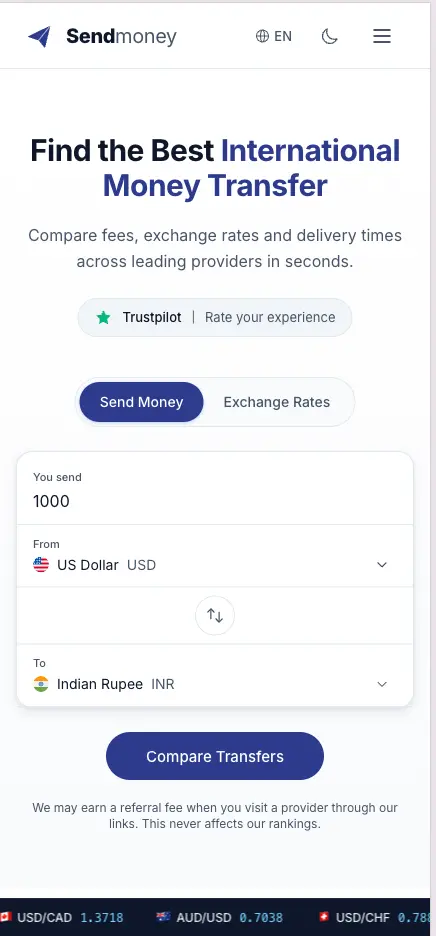 Screenshot 1 of Send Money Compare