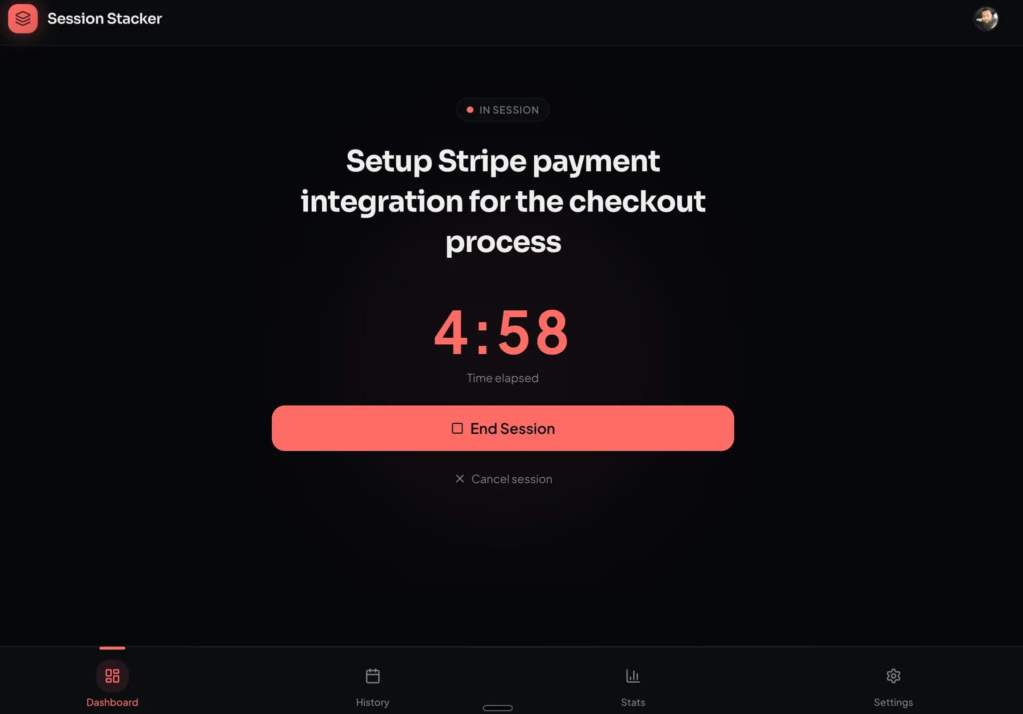Screenshot 2 of Session Stacker