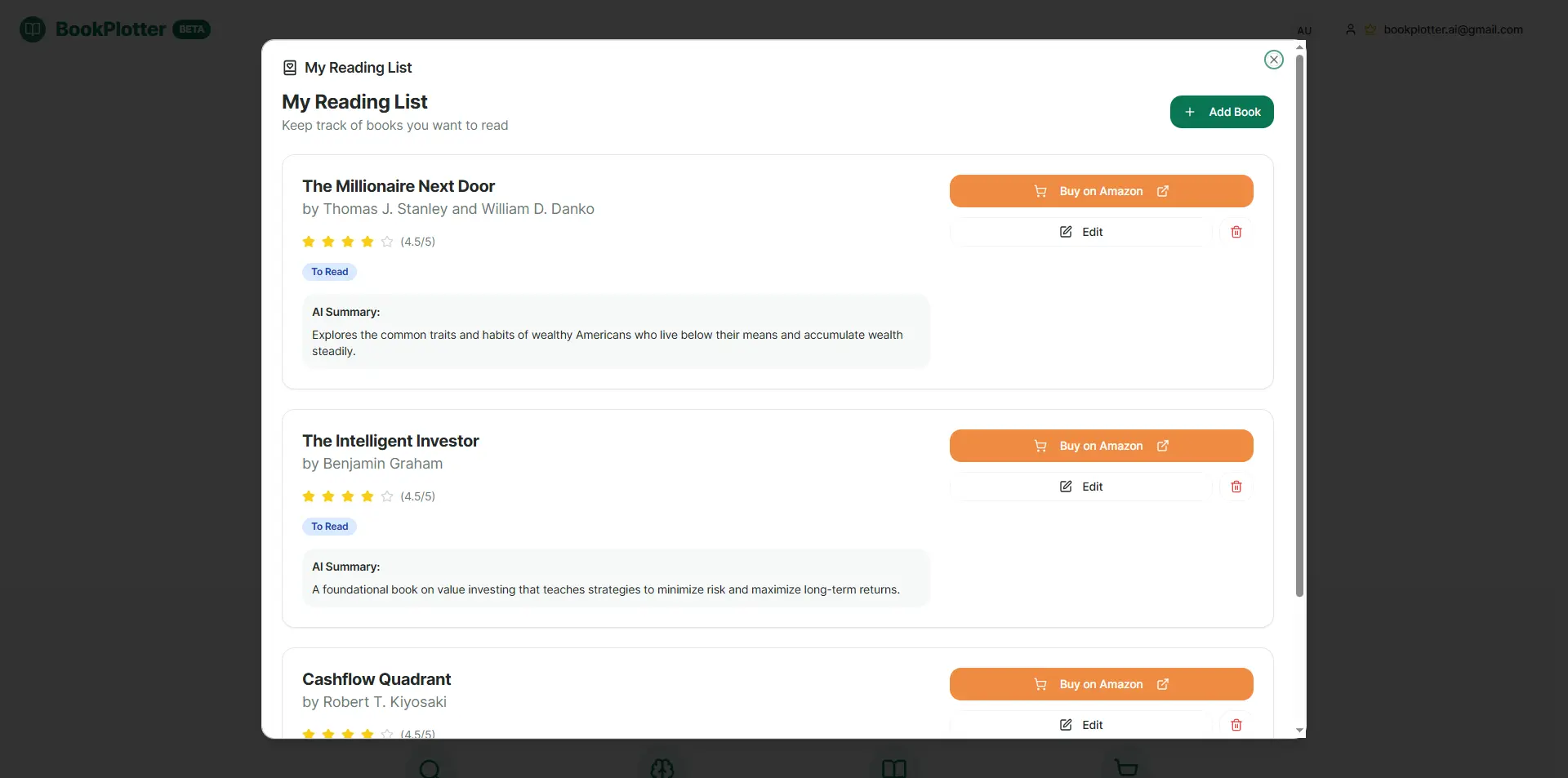 Screenshot 1 of BookPlotter