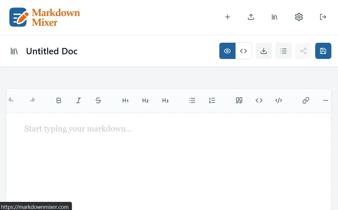 Screenshot 1 of https://markdownmixer.com/