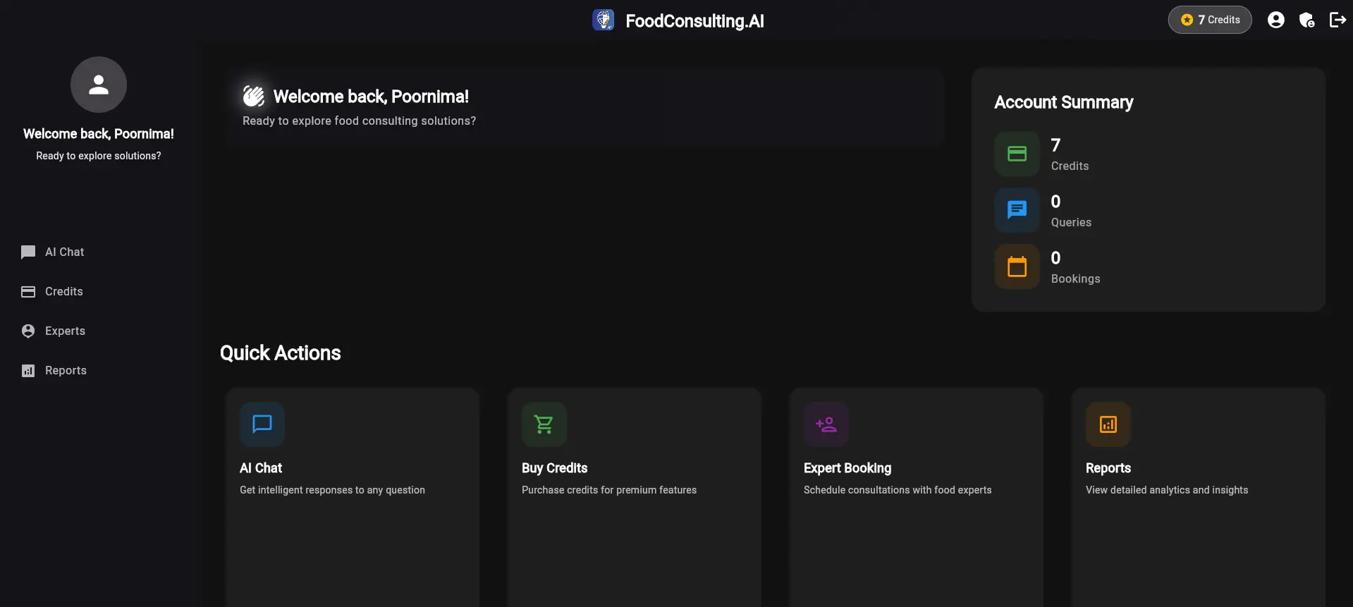 Screenshot 1 of FoodConsulting.AI