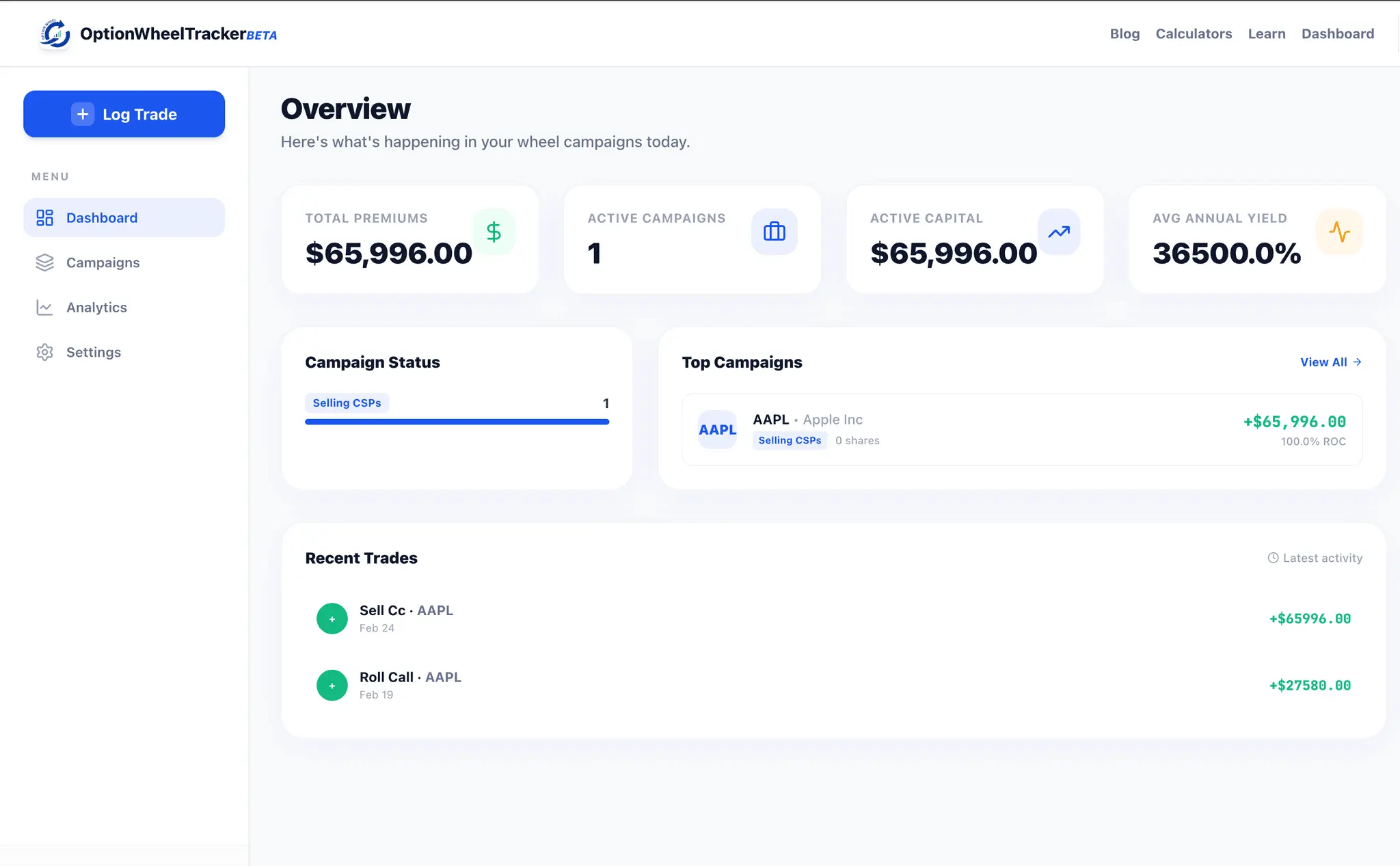 Screenshot 2 of Option Wheel Tracker