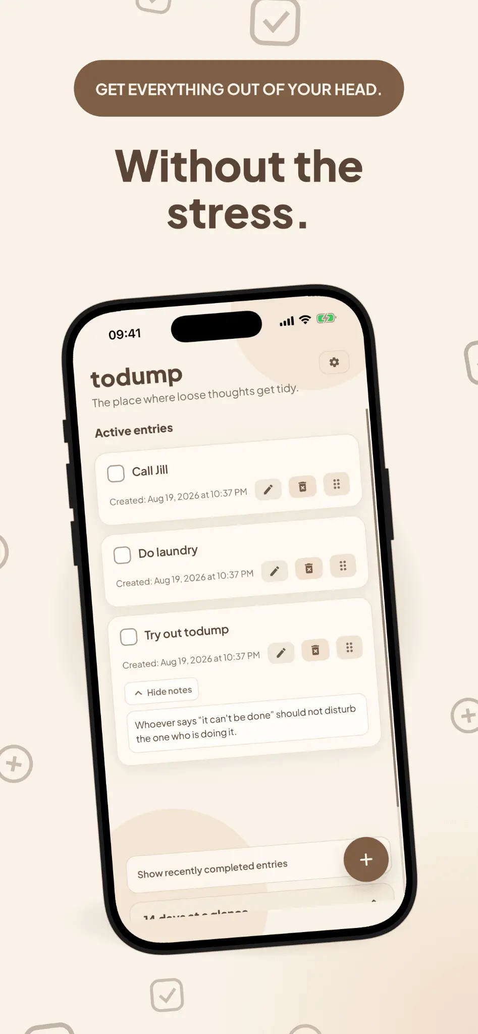 Screenshot 2 of todump: Brain Dump & Reminder