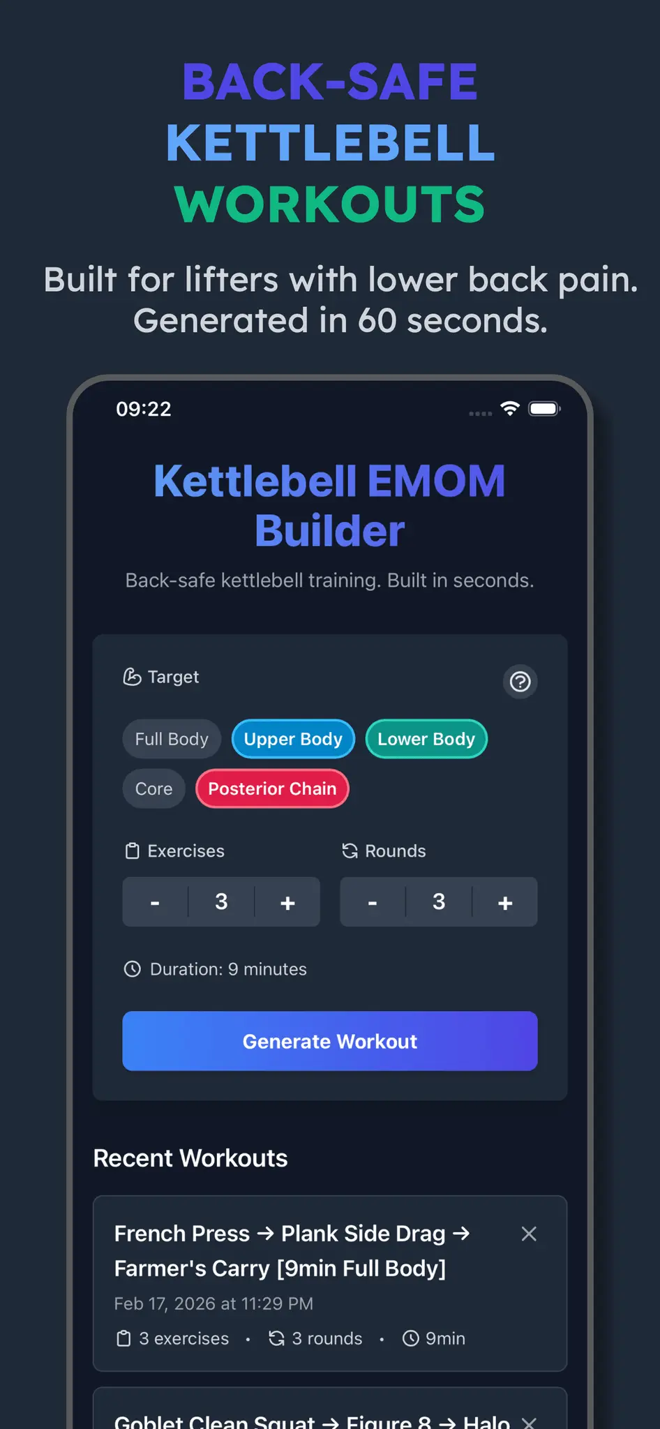 Screenshot 2 of Kettlebell EMOM Builder