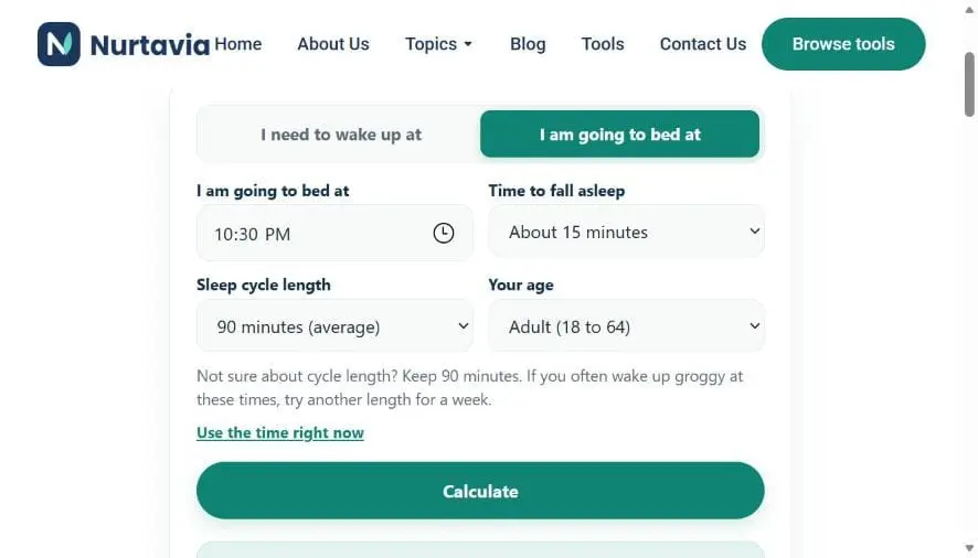Screenshot 3 of Nurtavia Sleep Calculator