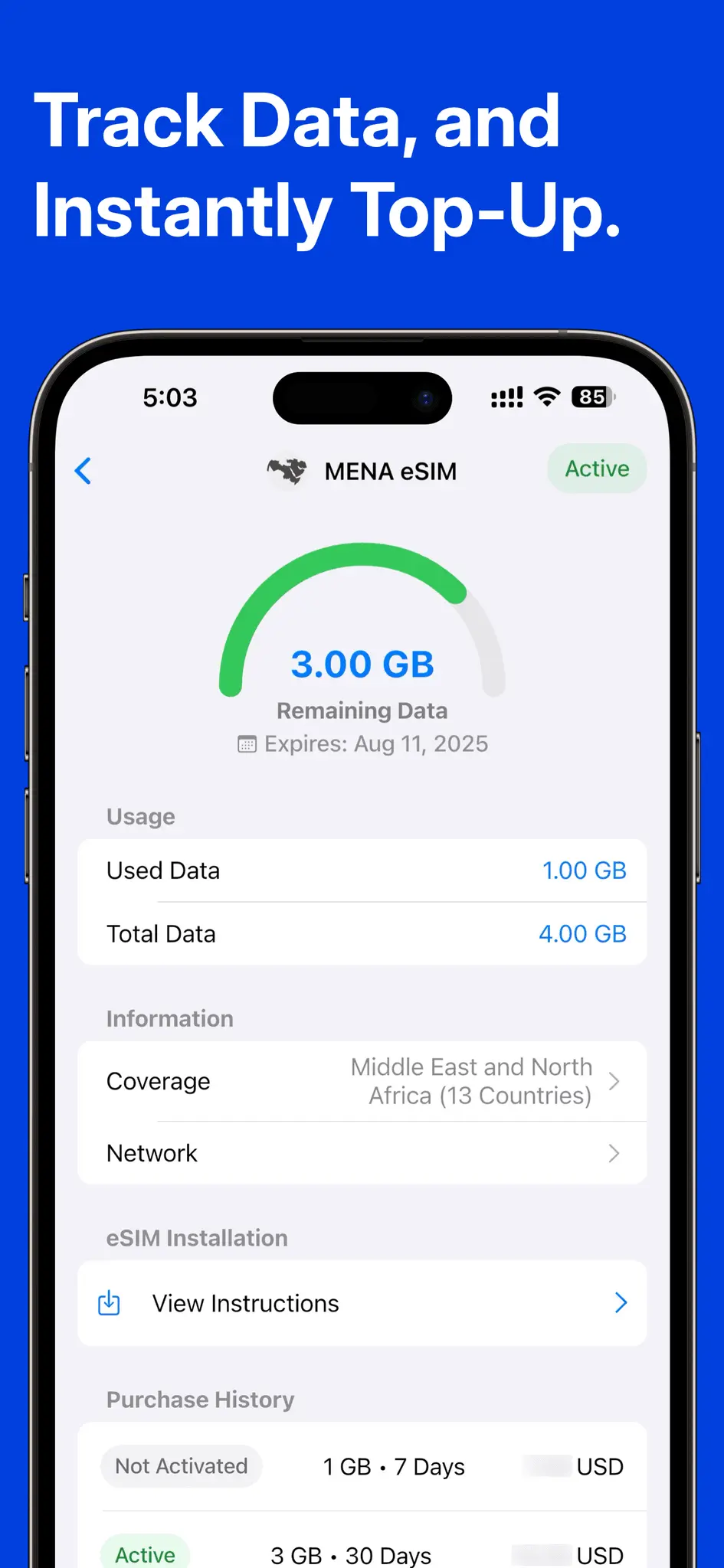 Screenshot 5 of Travely eSIM: International Data