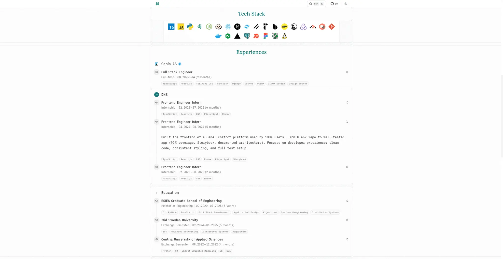 Screenshot 2 of Portfolio