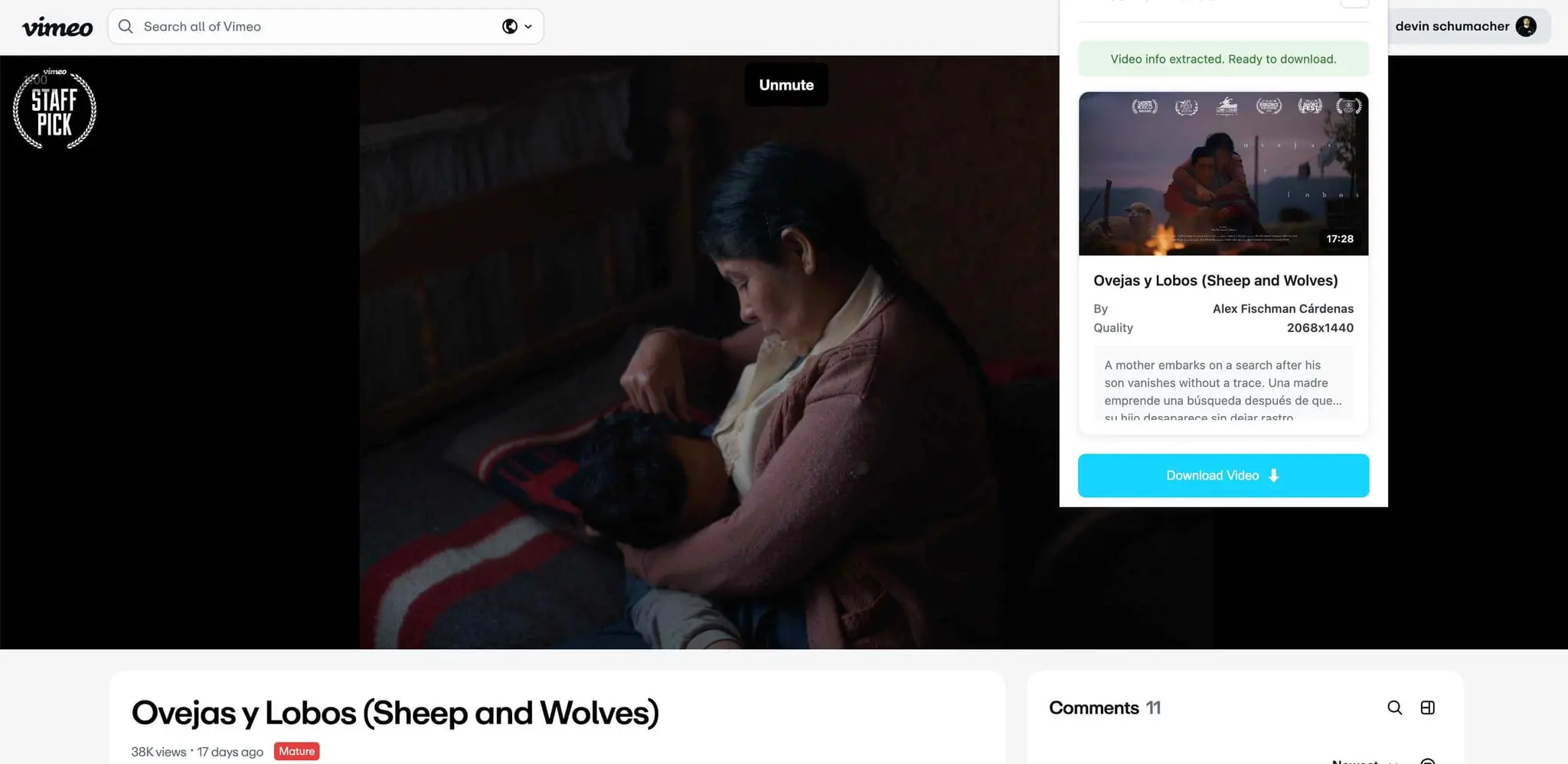 Screenshot 1 of Vimeo Video Downloader