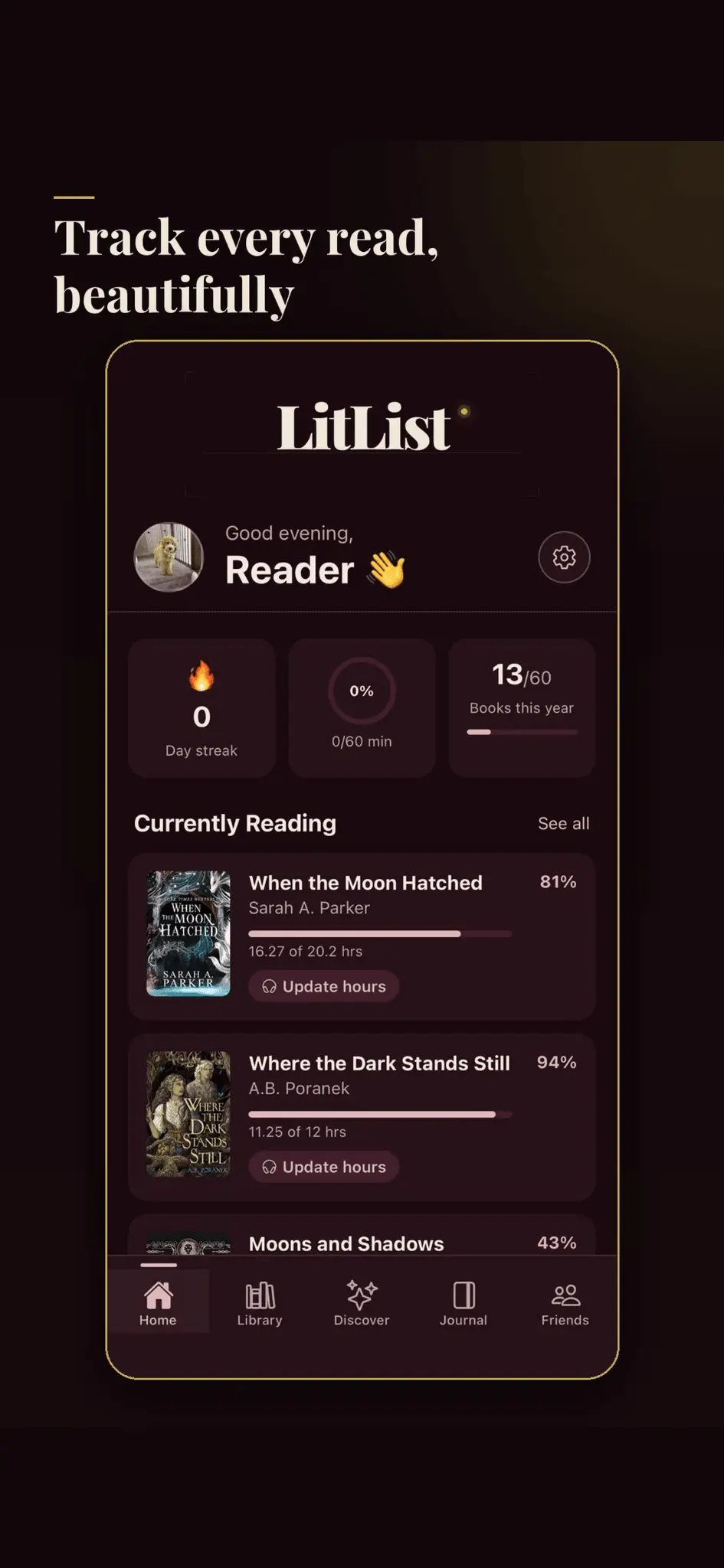 Screenshot 1 of LitList: Book Tracker & TBR