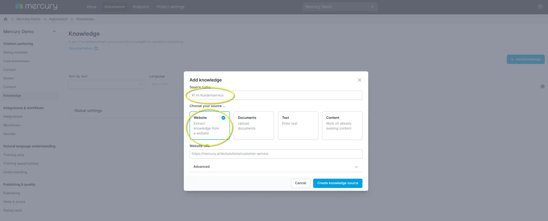 Screenshot 5 of Mercury.ai – Conversational AI Platform