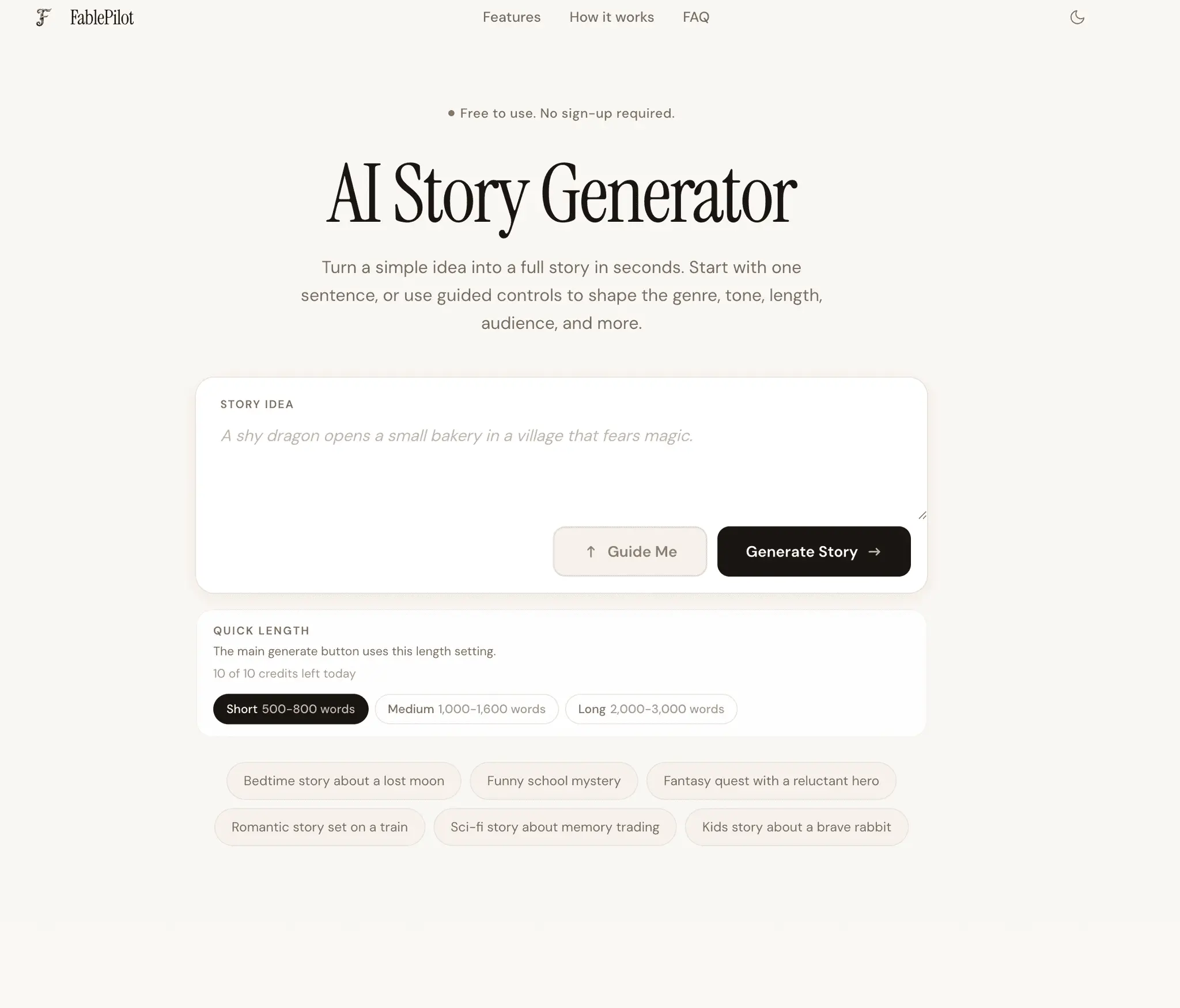Screenshot 1 of AI Story Generator Free