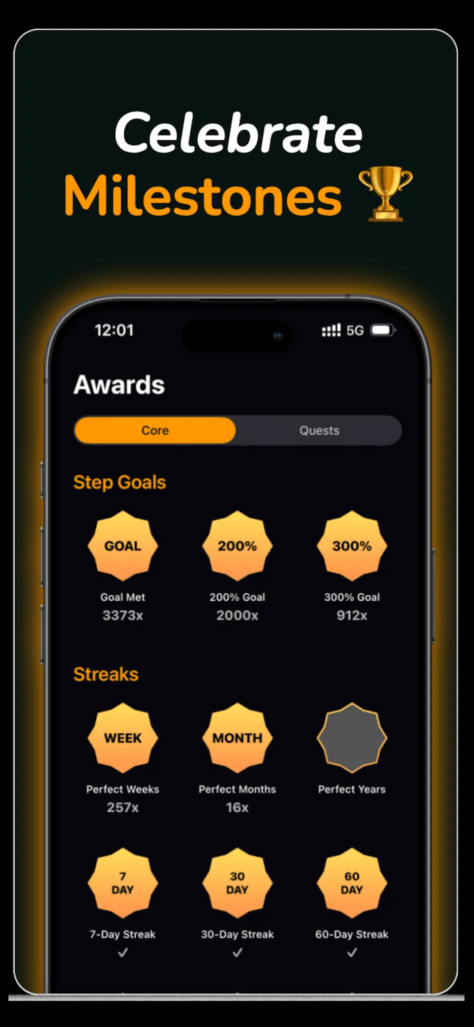 Screenshot 3 of StepGoals - Smart Step Counter (iOS)