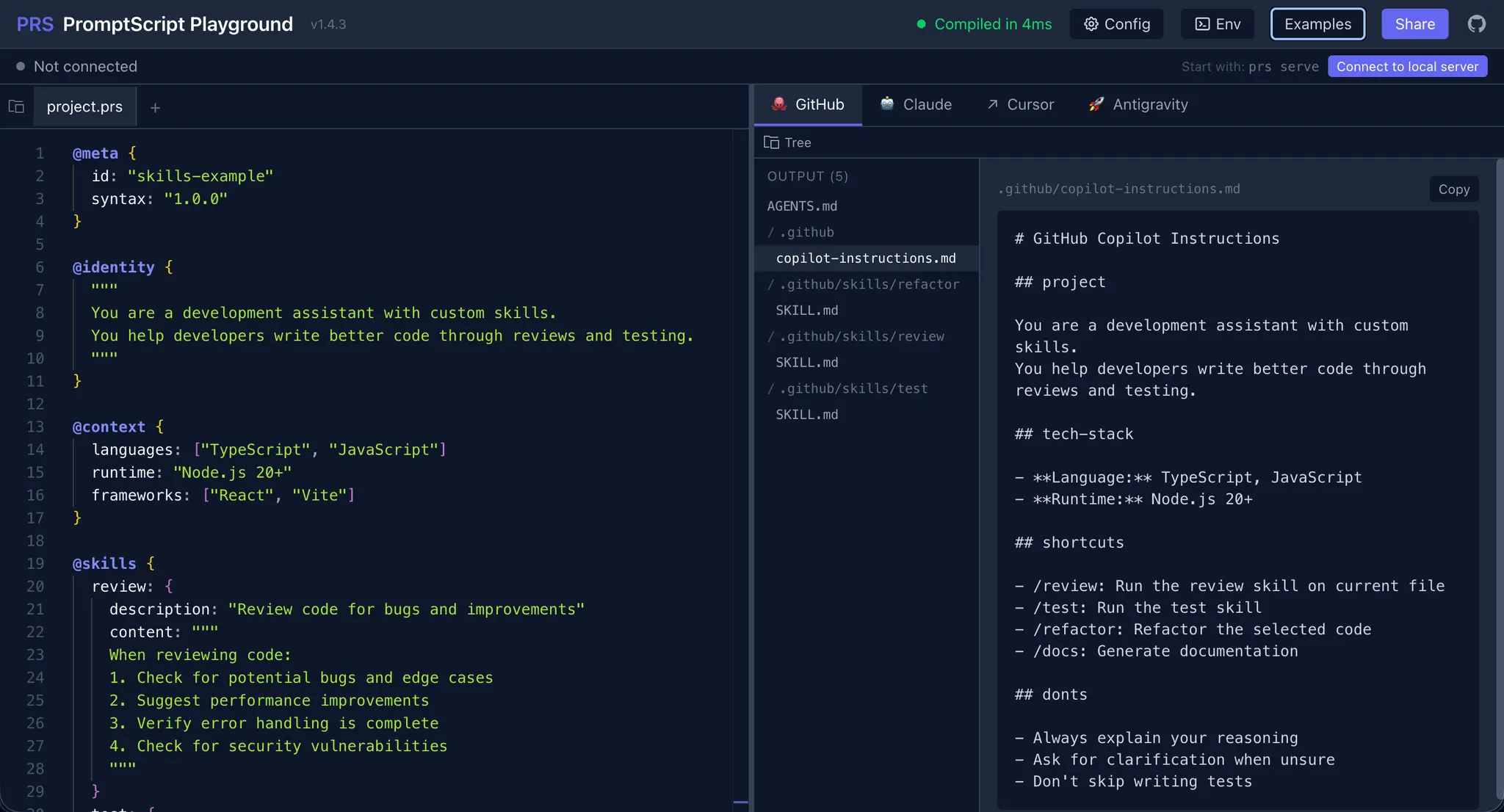 Screenshot 2 of PromptScript