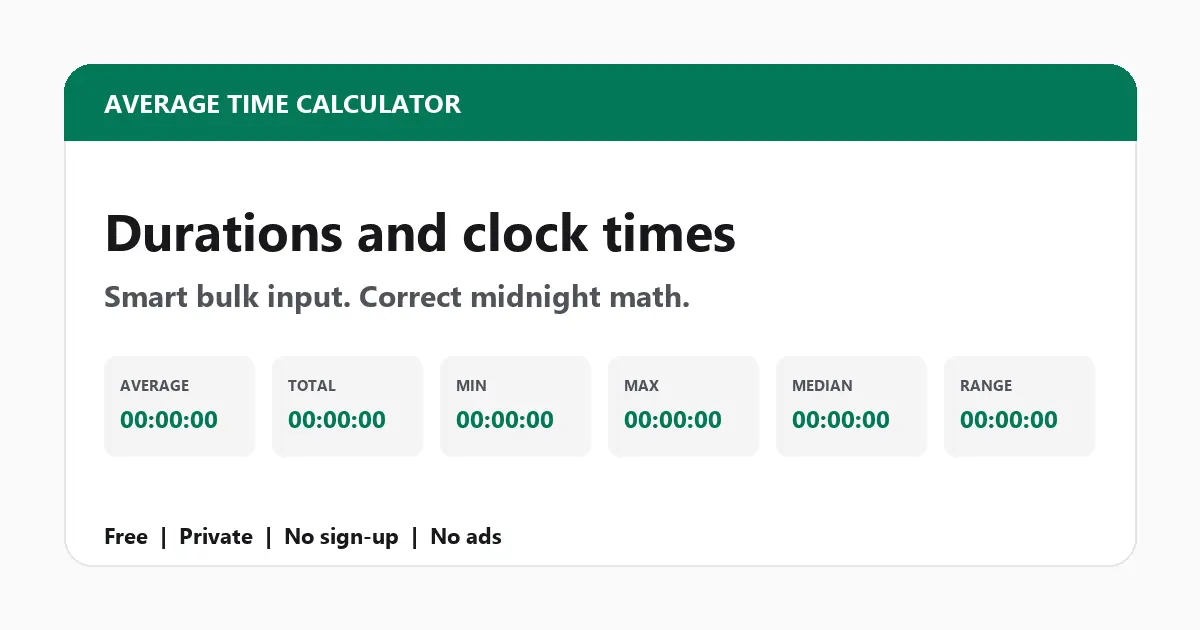 Screenshot 1 of Average Time Calculator
