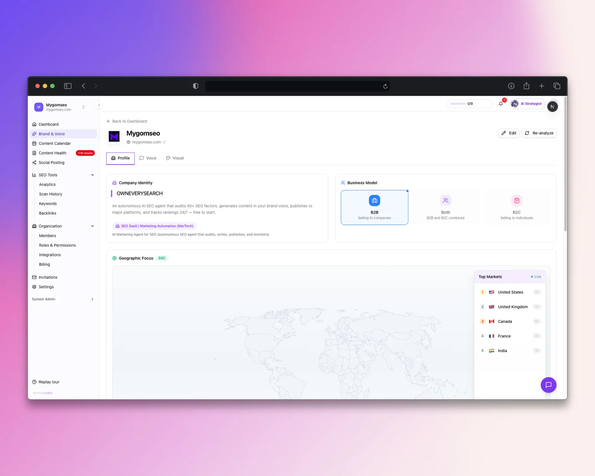 Screenshot 1 of Mygom SEO