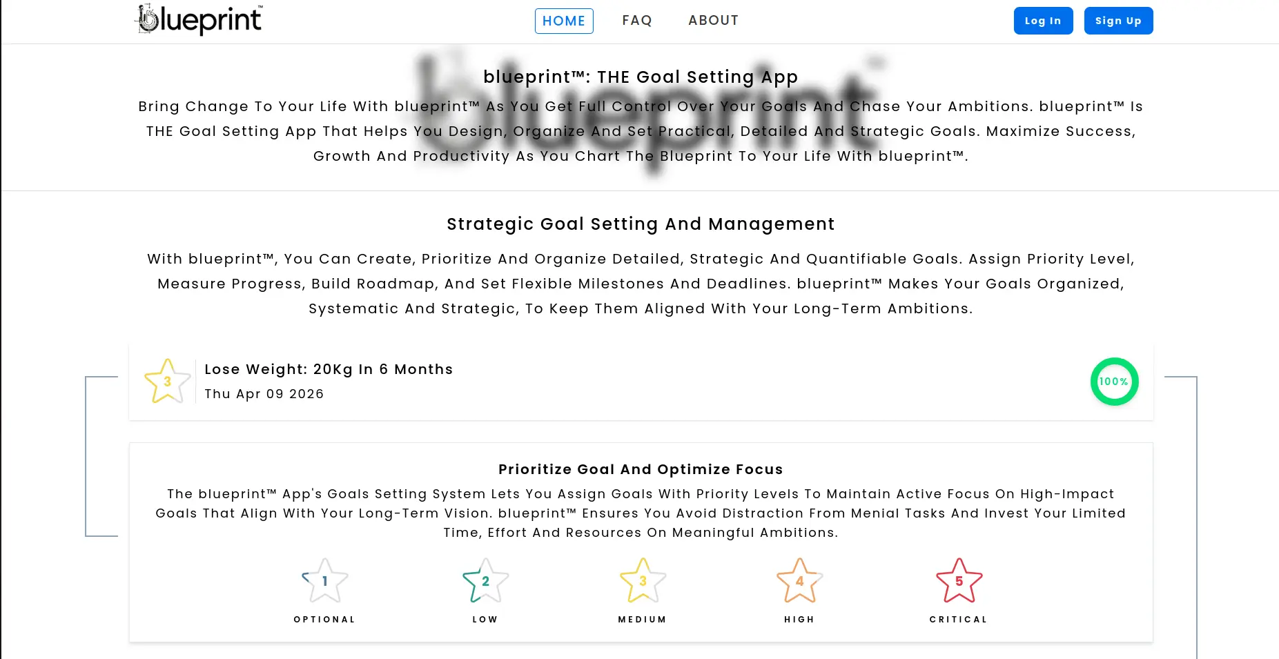 Screenshot 2 of blueprint: THE Goal Setting App