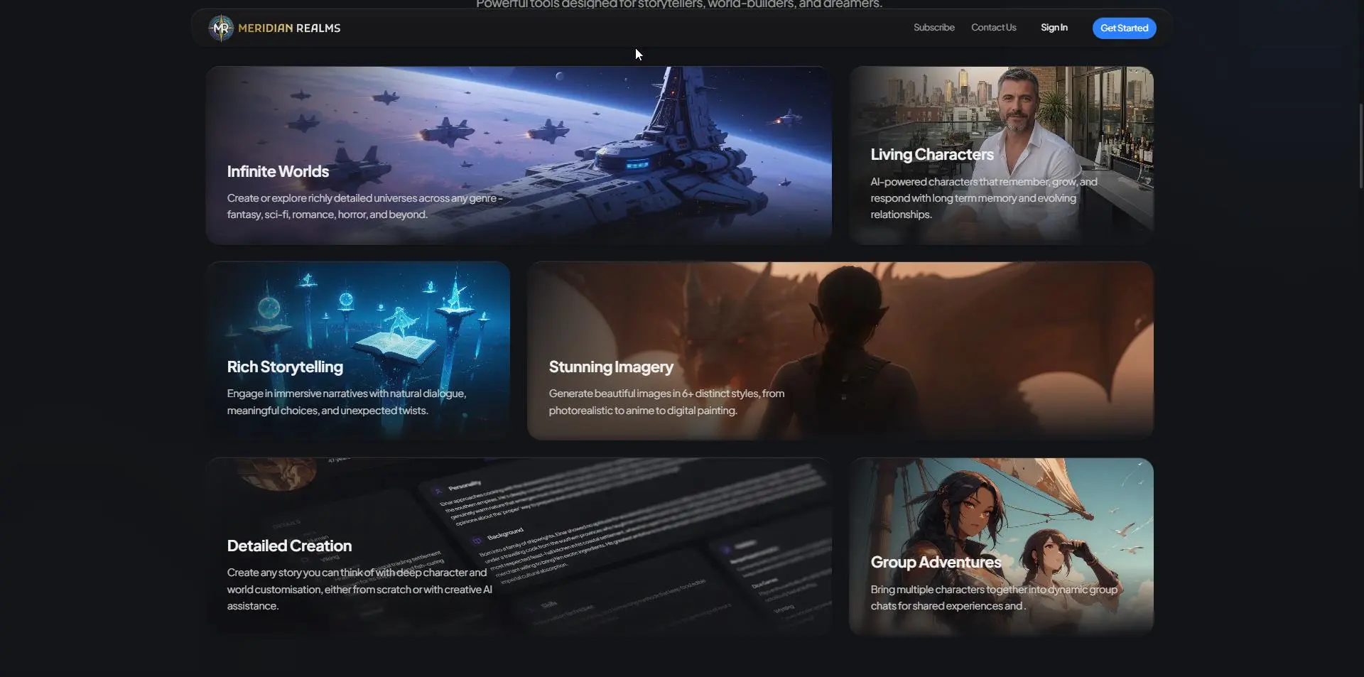 Screenshot 1 of Meridian Realms AI