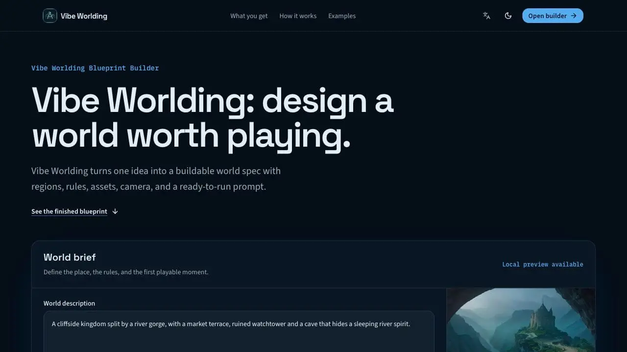 Screenshot 1 of Vibe Worlding