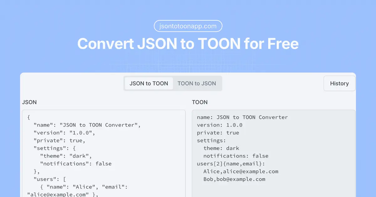 Screenshot 1 of Convert JSON to TOON for free