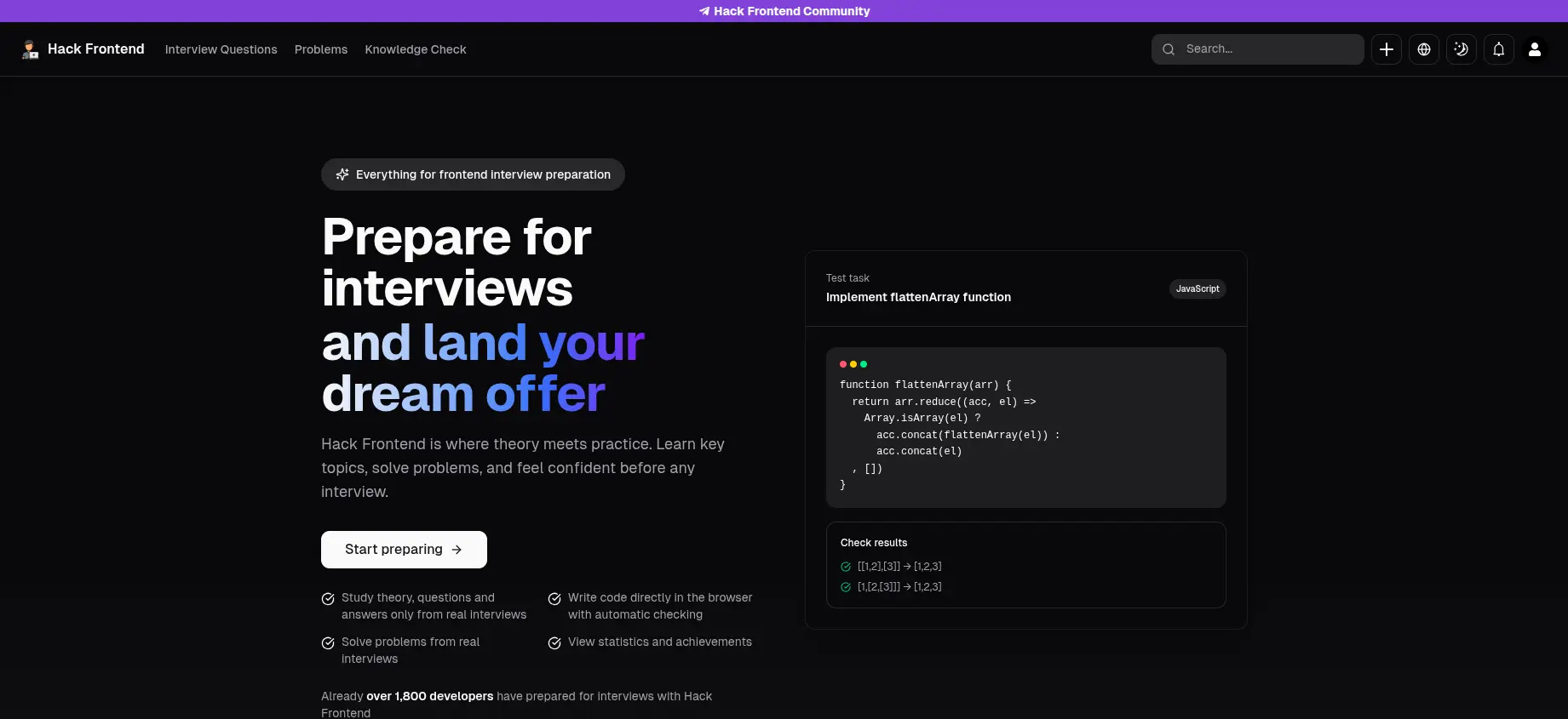 Screenshot 1 of Hack Frontend
