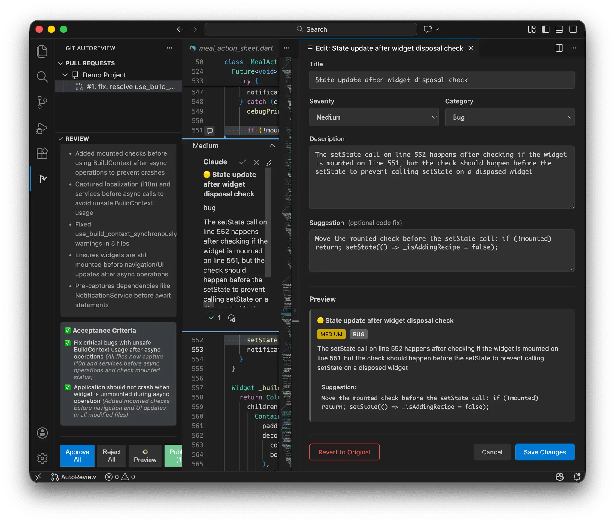 Screenshot 2 of Git AutoReview: AI Code Review Helper