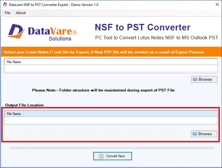 Screenshot 1 of DataVare NSF to PST Converter