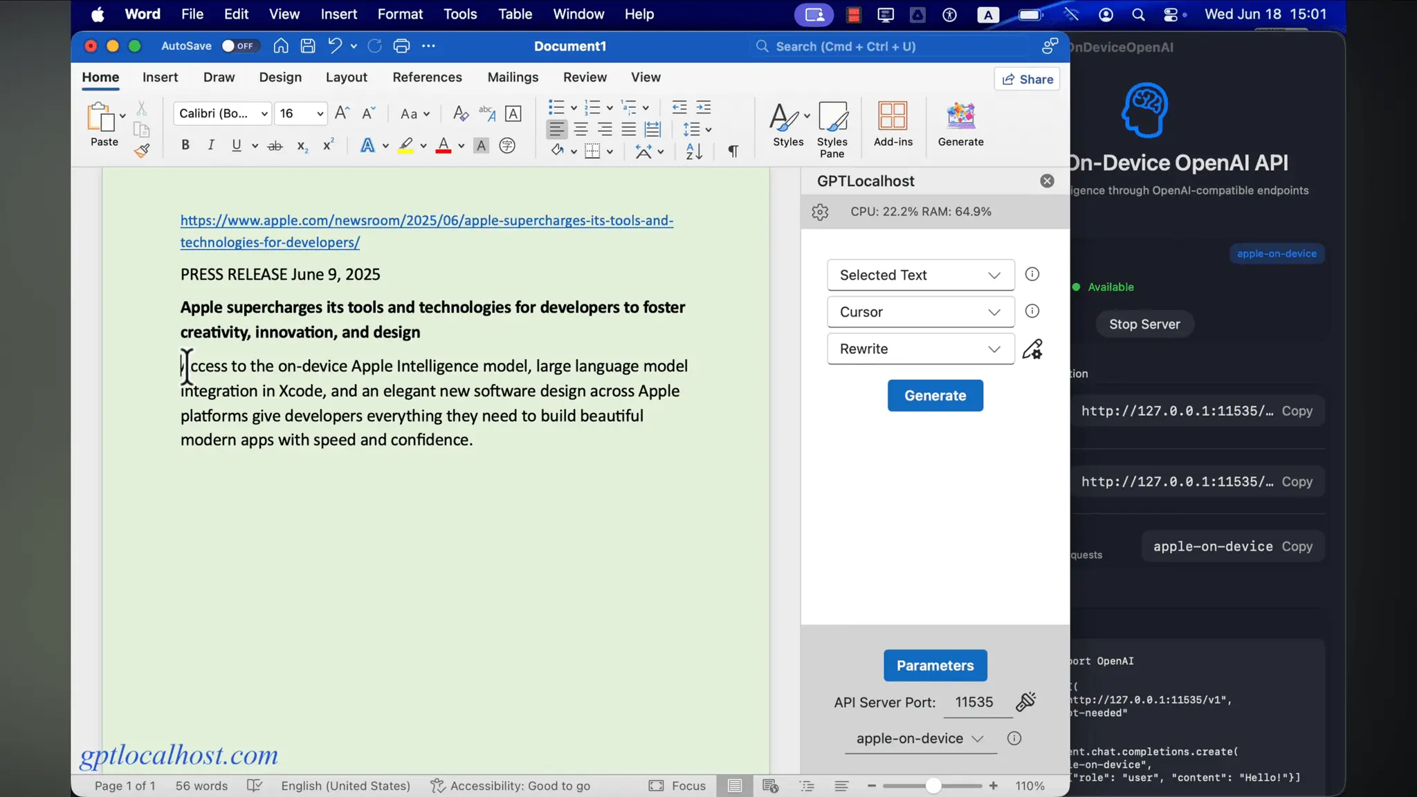 Screenshot 2 of GPTLocalhost