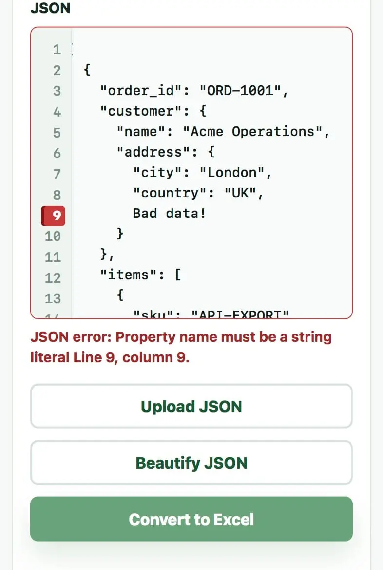 Screenshot 4 of JSON to Excel