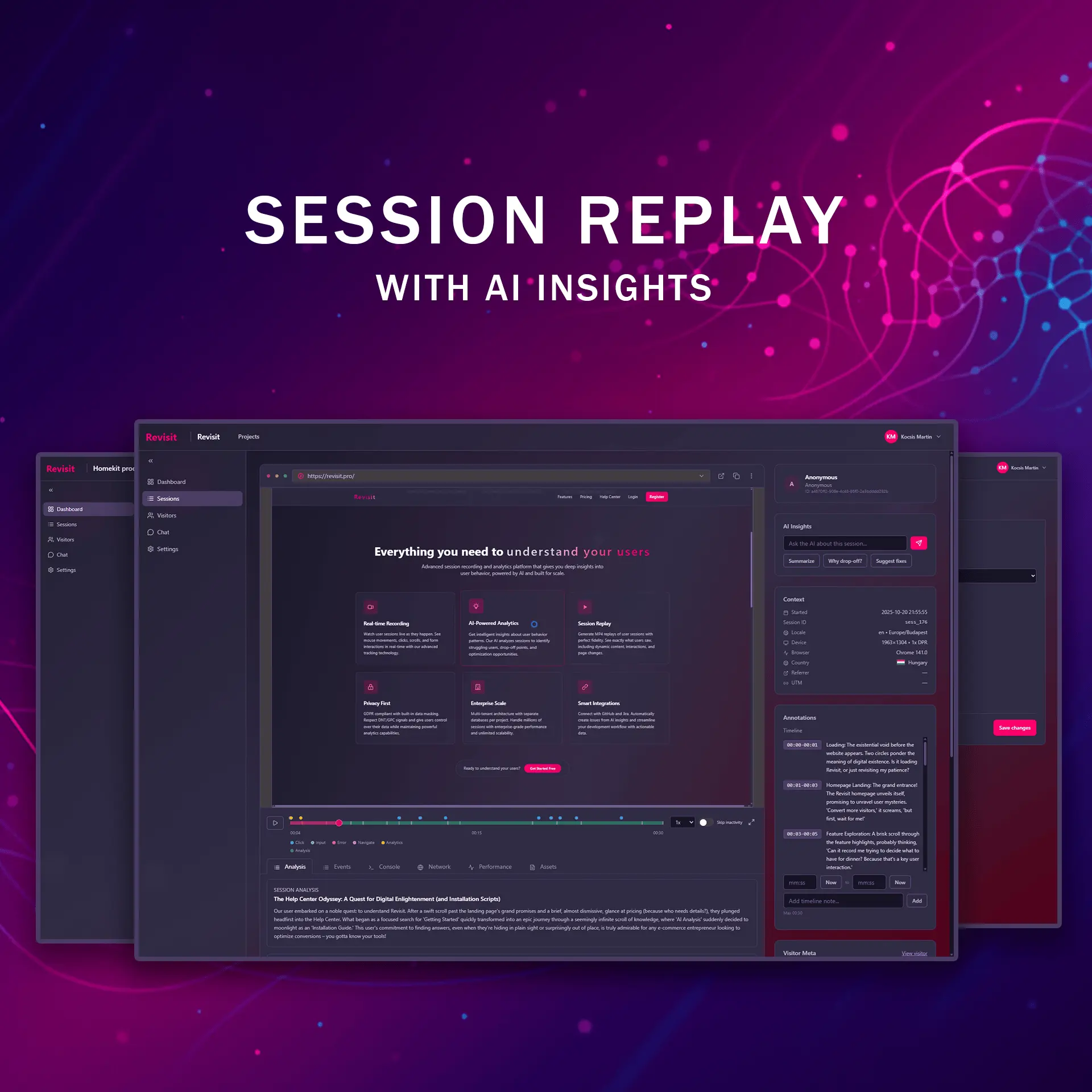 Screenshot 2 of Revisit – Session Recording & Analytics
