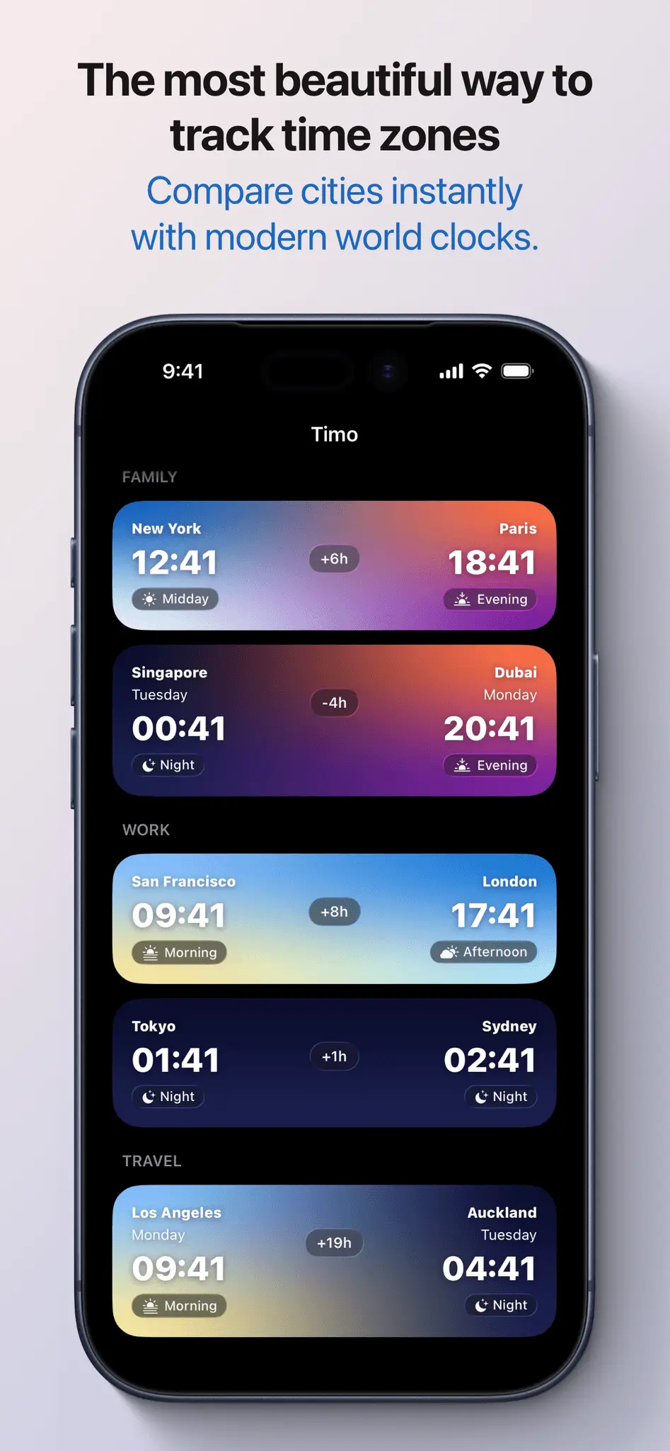 Screenshot 2 of Timo – free iOS world clock with widgets