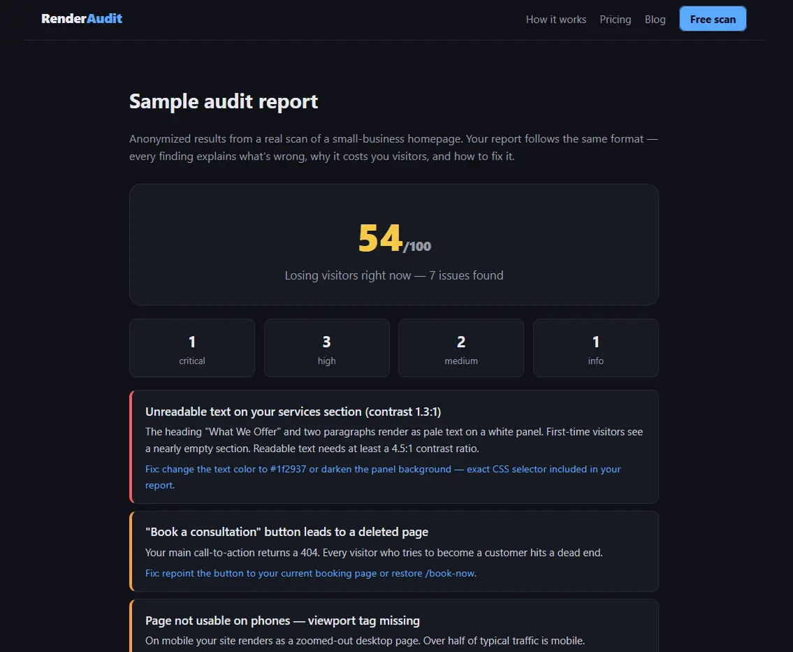 Screenshot 4 of RenderAudit