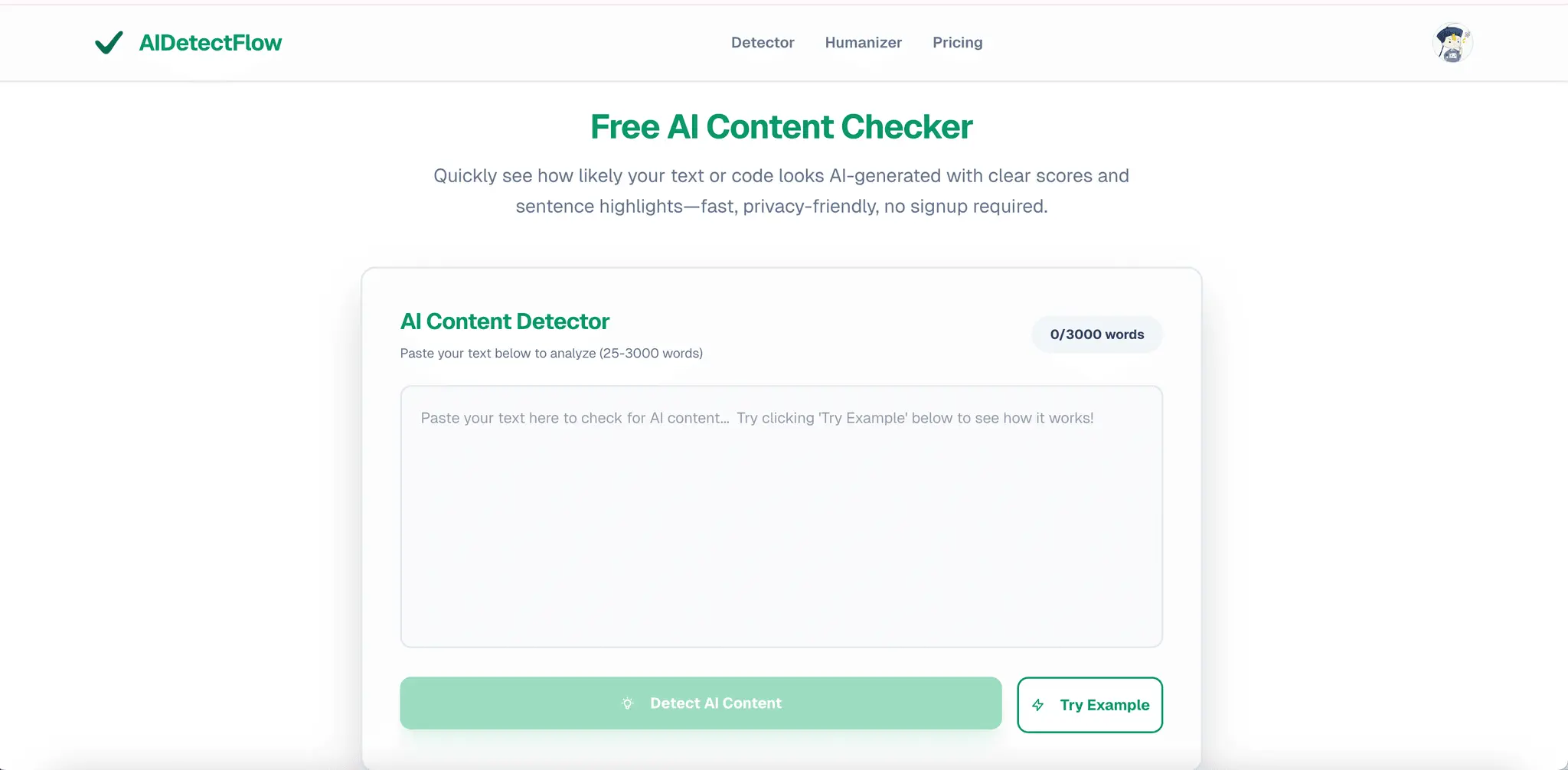 Screenshot 1 of AIDetectFlow – AI Detector & Humanizer