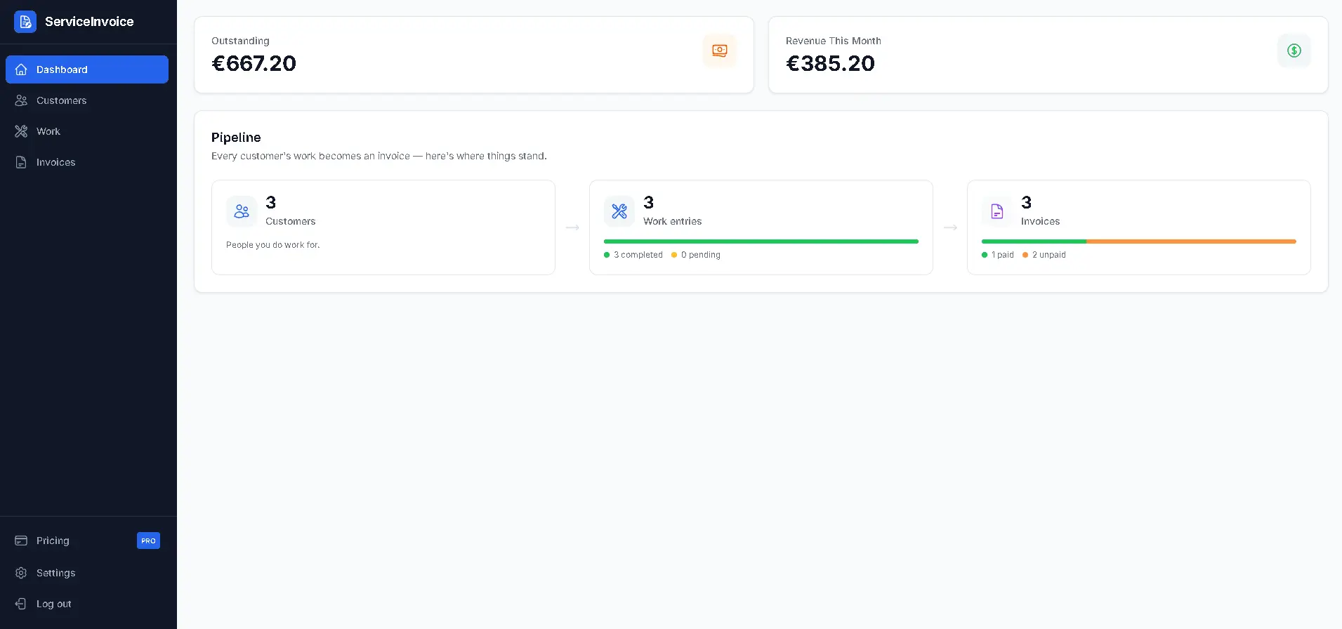 Screenshot 1 of ServiceInvoice