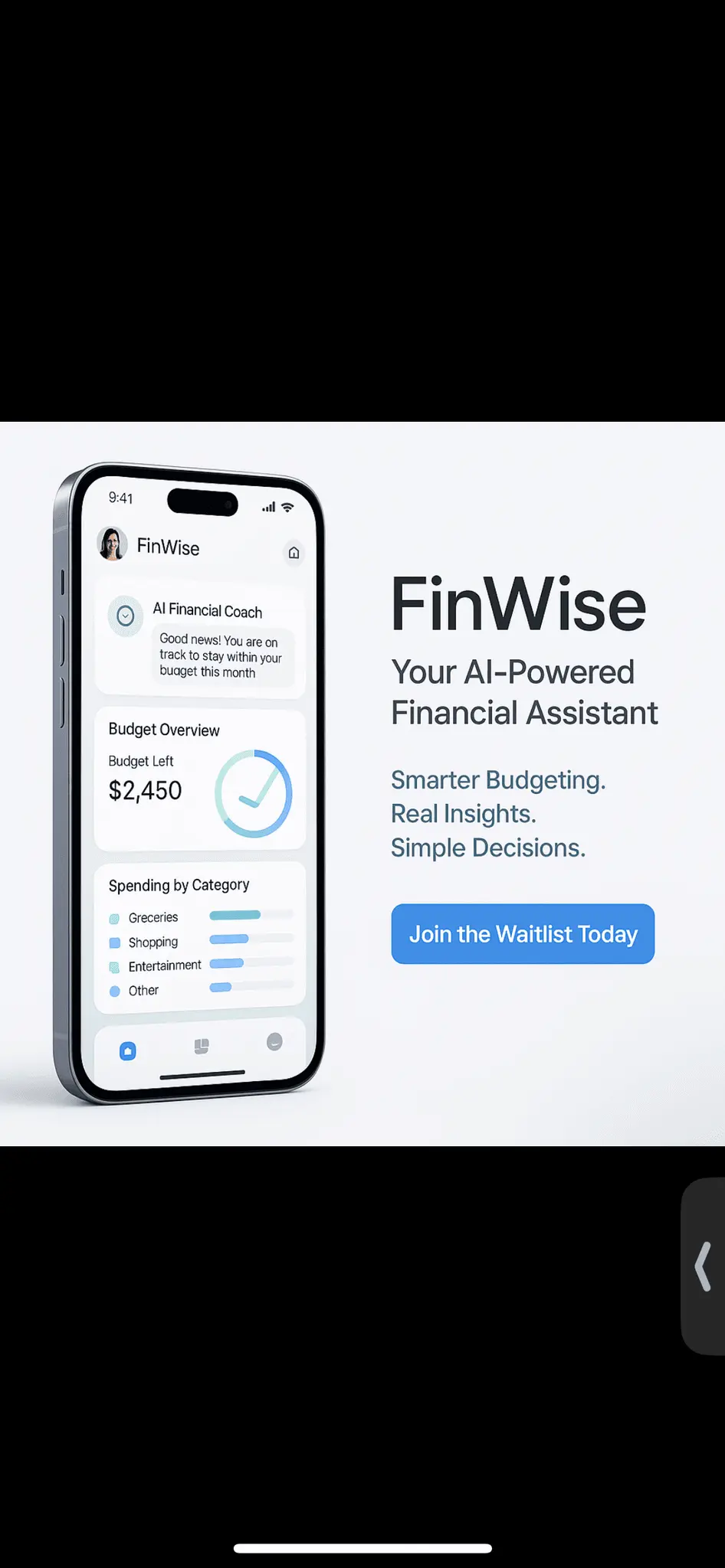 Screenshot 1 of FinWise — AI-Powered Personal Finance