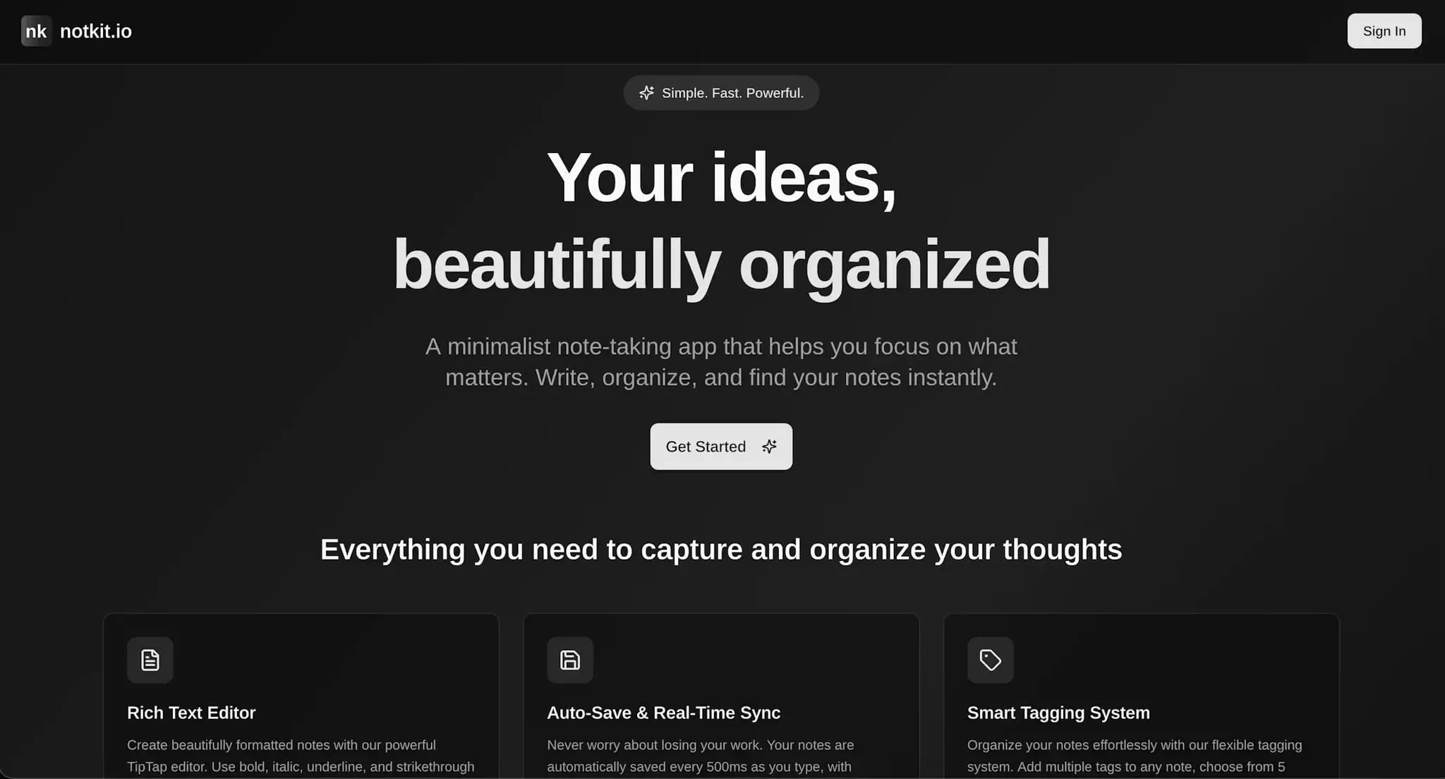 Screenshot 1 of notkit.io - Your Personal Note-Taking Sp