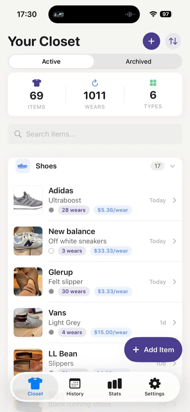 Screenshot 3 of WearTracker - Closet Organizer 