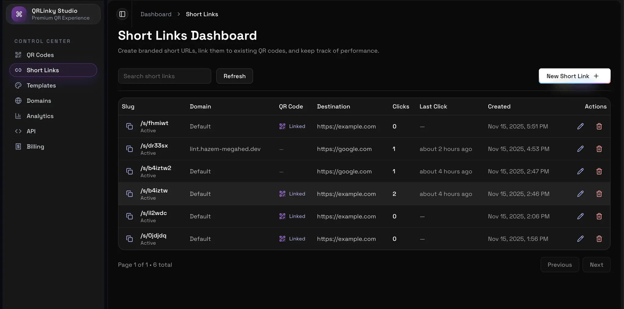 Screenshot 1 of QRLinky - Code Generator & URL Shortner