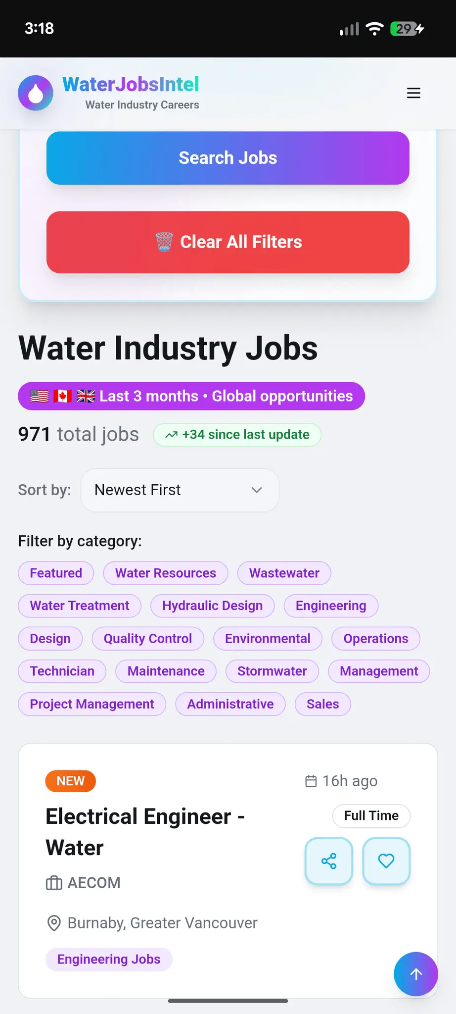 Screenshot 3 of WaterJobsIntel | Water Industry Jobs