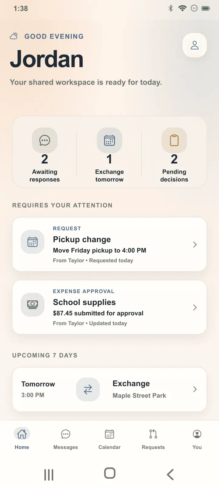 Screenshot 1 of Zuko: Structured Co-parenting Platform