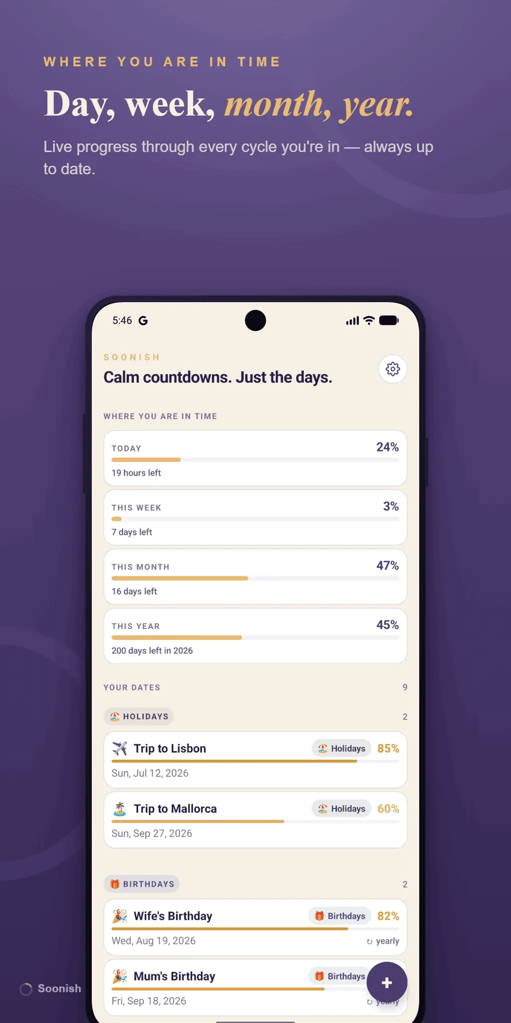 Screenshot 2 of Soonish: Countdown-Widget