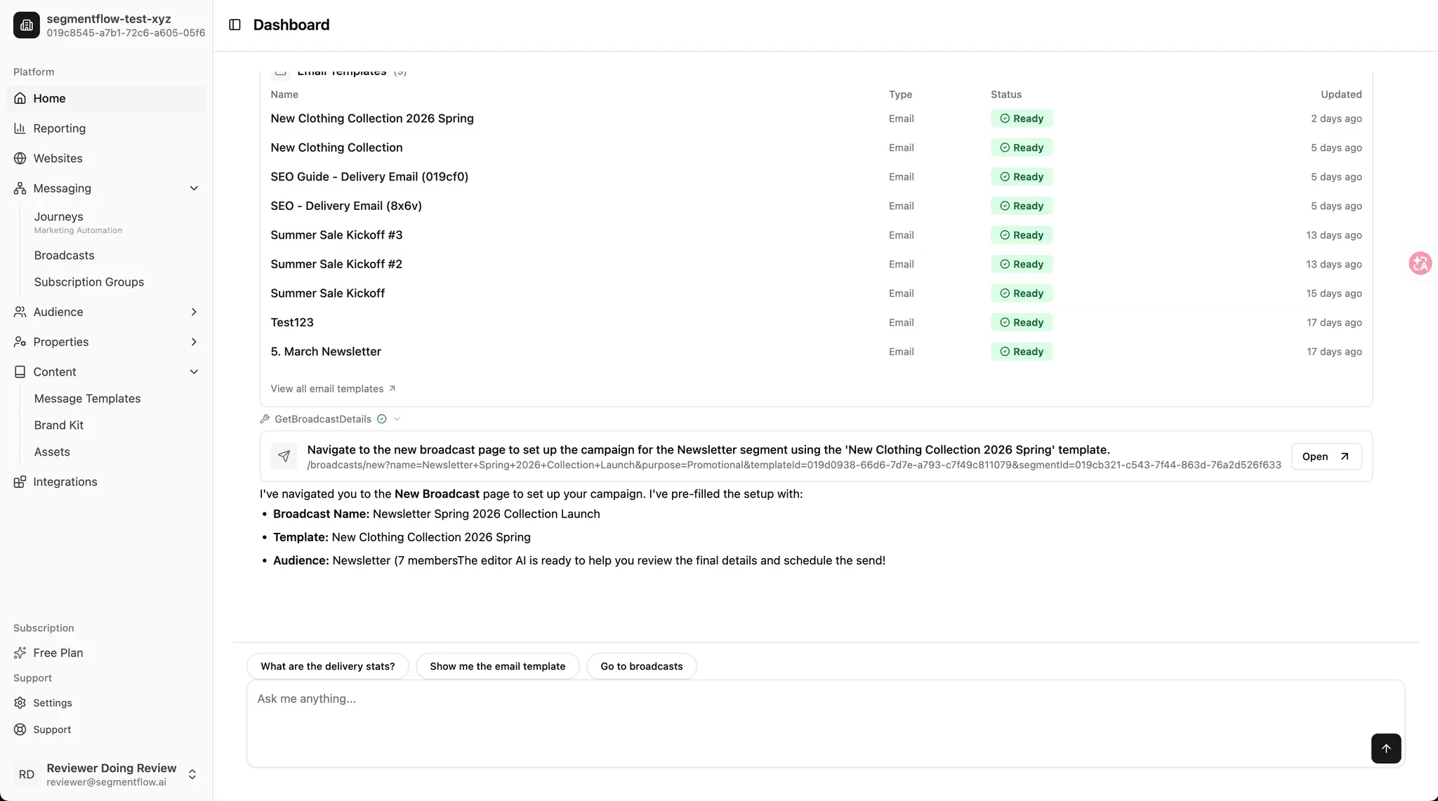 Screenshot 1 of SegmentFlow.ai