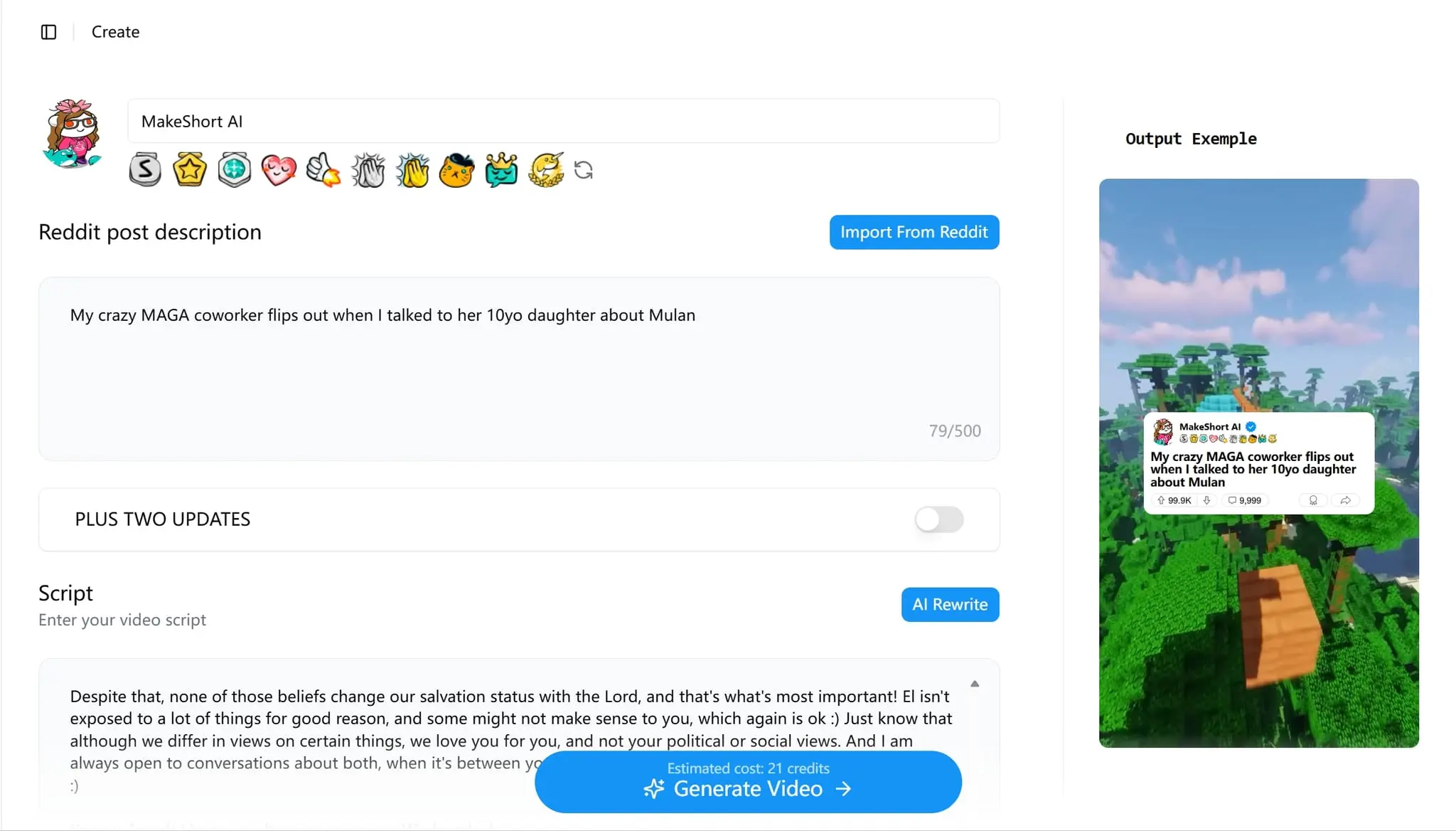 Screenshot 1 of MakeShort.ai