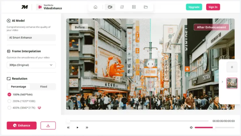 Screenshot 2 of TotalMedia AI Video Enhancer