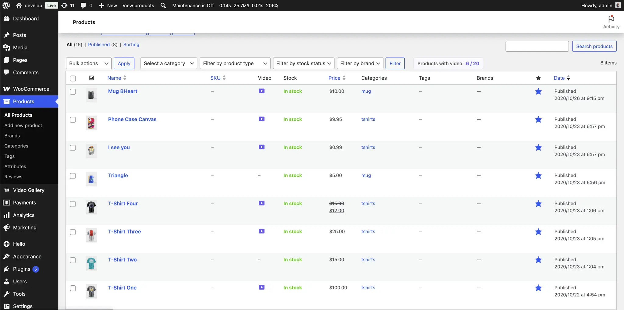Screenshot 2 of Video Gallery for WooCommerce