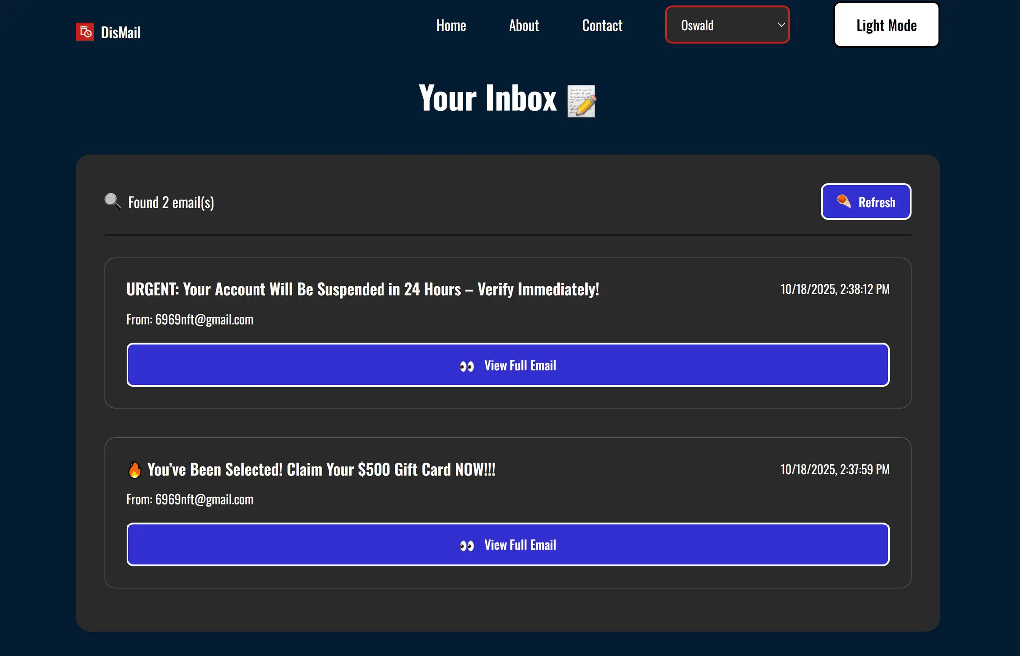 Screenshot 2 of DisMail - Free Temporary Email Generator