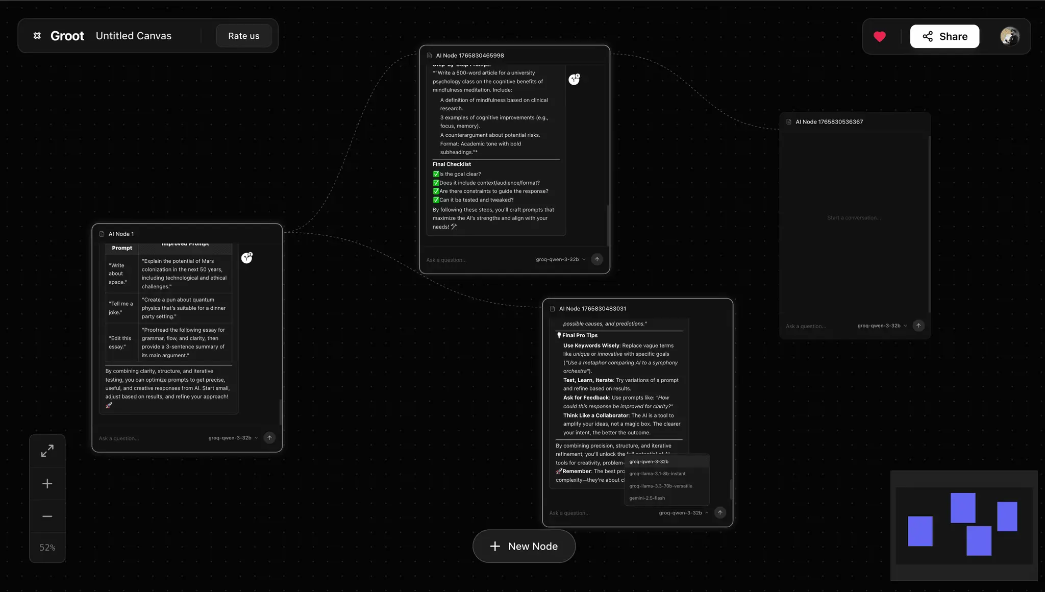 Screenshot 1 of Groot | Multimodel AI Canvas for Teams