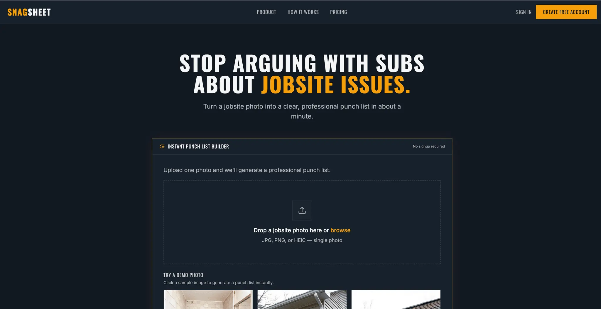 Screenshot 1 of SnagSheet